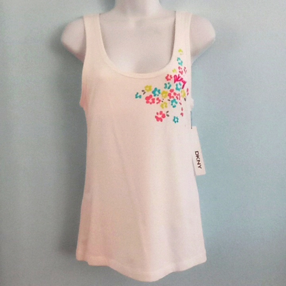 DKNY Women's White Tank Top